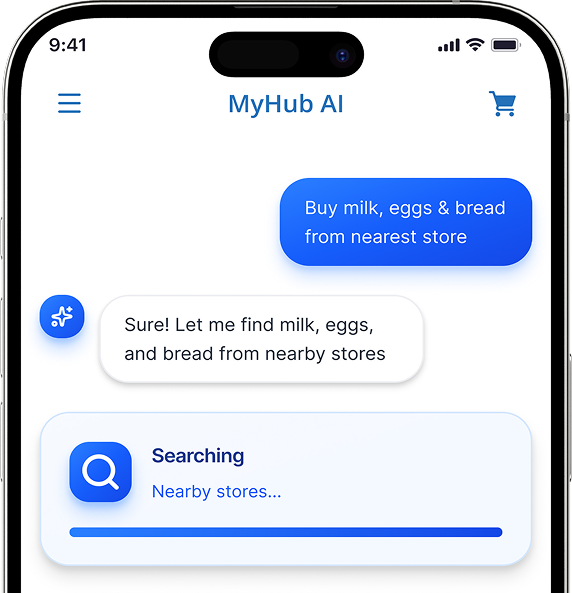 MyHub AI assistant screen